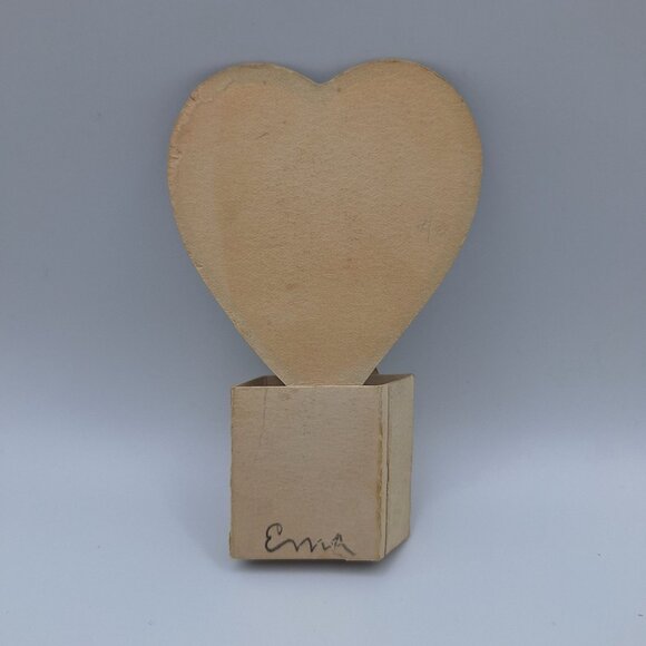 Vintage Pop Up Valentine Card Boy Girl Cowboy Design 4 Inch Paper Ephemera Scrap - Picture 2 of 5